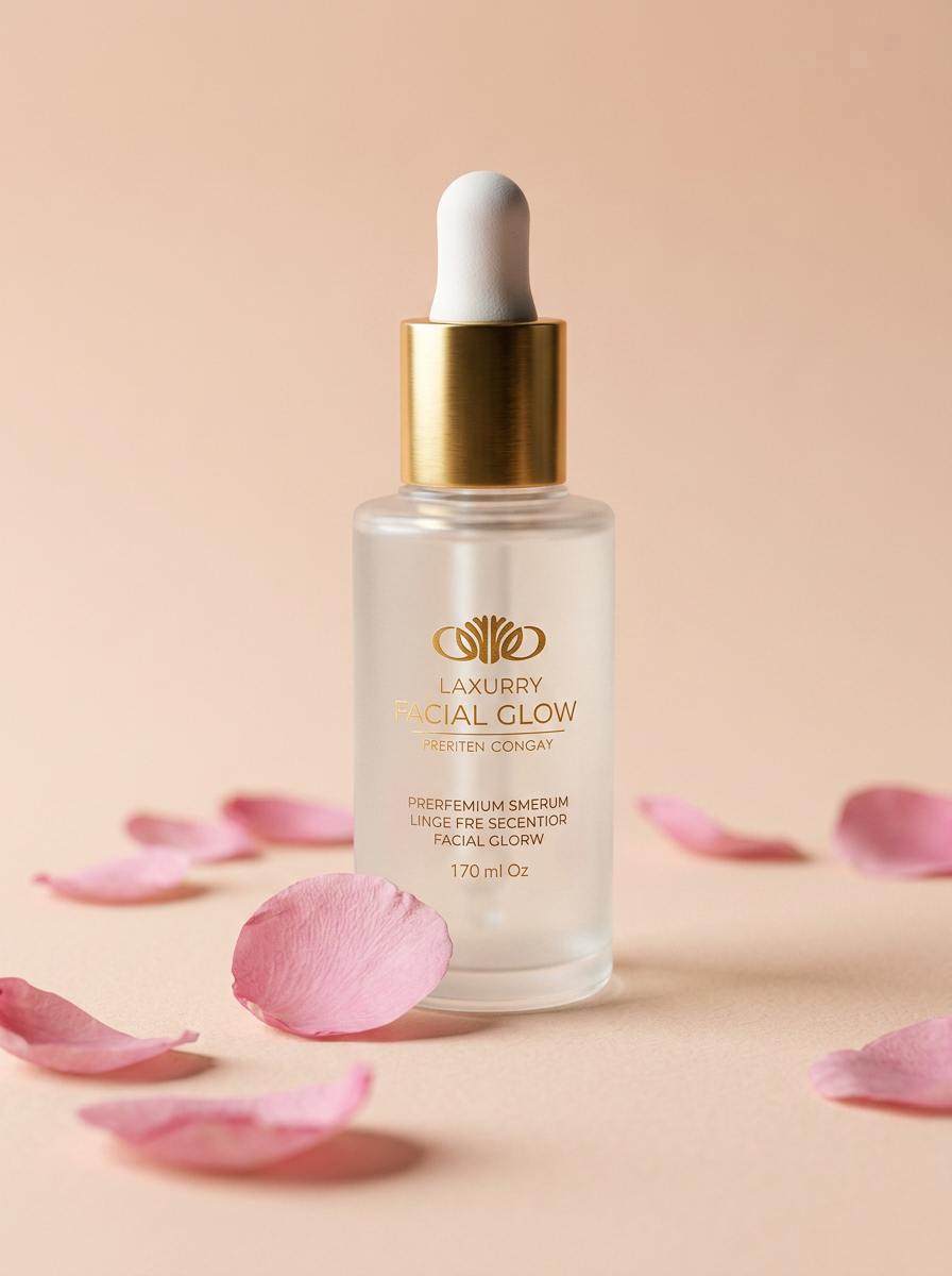 Noventra Glow premium facial serum with rose petals